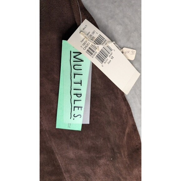 Multiples Sz12 Dead Stock Boho leather Brown Skirt Cowgirl Country Rodeo Y2K - Picture 3 of 12